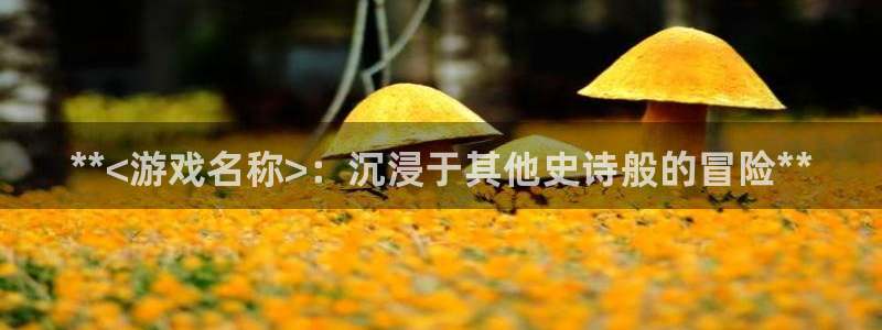 天辰平台荐 5O6917 天辰：**<游戏名称>：沉浸于其他史诗般的冒险**